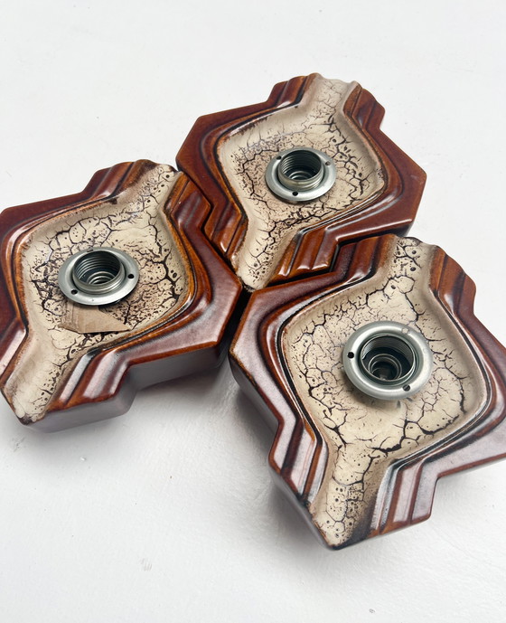 Image 1 of Set of 3 ceramic wall lamps by PAN Keramik, 1960s