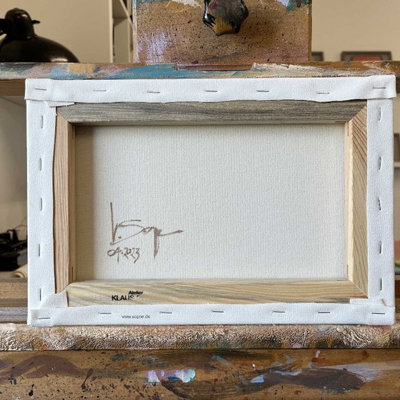 Image 1 of Flowing Fields, unique painting, hand-painted one-of-a-kind piece, 30 x 20 cm, acrylic paint on canvas