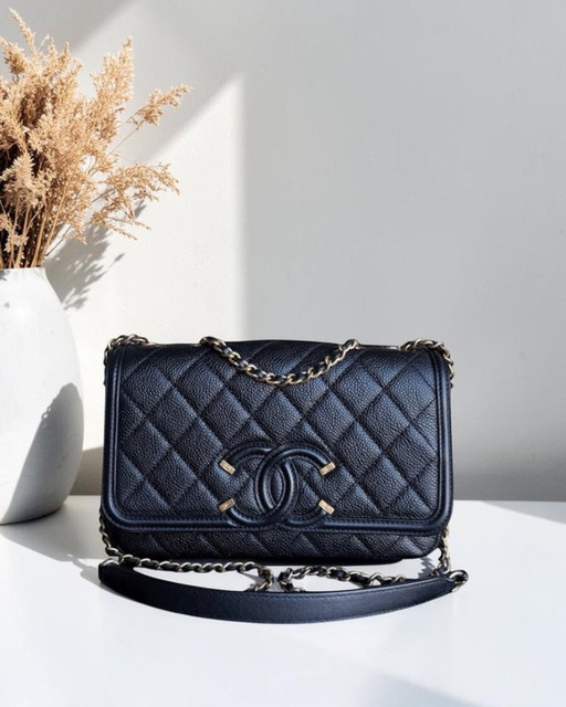 Chanel Filigree CC Small - Caviar Quilted Black Gold Hardware