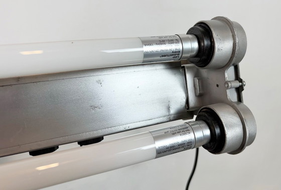 Image 1 of Industriële, gepolijste hanglamp met buisvormige armatuur, jaren 70