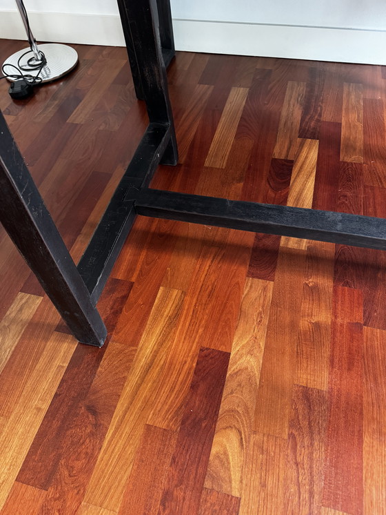 Image 1 of Magnifique table avec banque en bois de schiste ancien