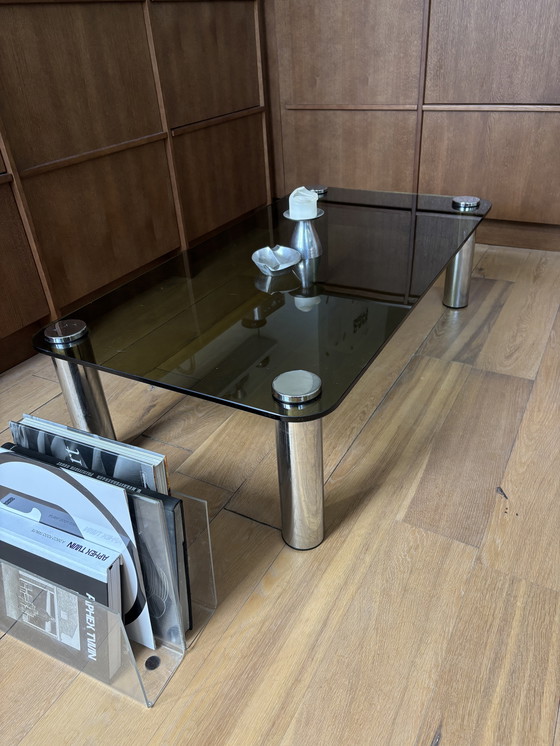 Image 1 of Table d'appoint vintage en verre style Marco Zanuso