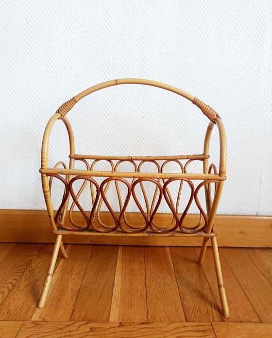 Image 1 of Portariviste vintage in rattan degli anni '60