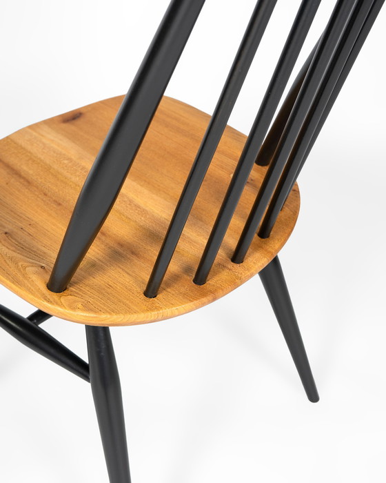 Image 1 of 2 X Moustache Dining Chairs By L. Ercolani For Ercol In Black And Elm Wood