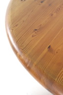 Vamdrup pine round 2x extendable dining table 'Idom' vintage Danish