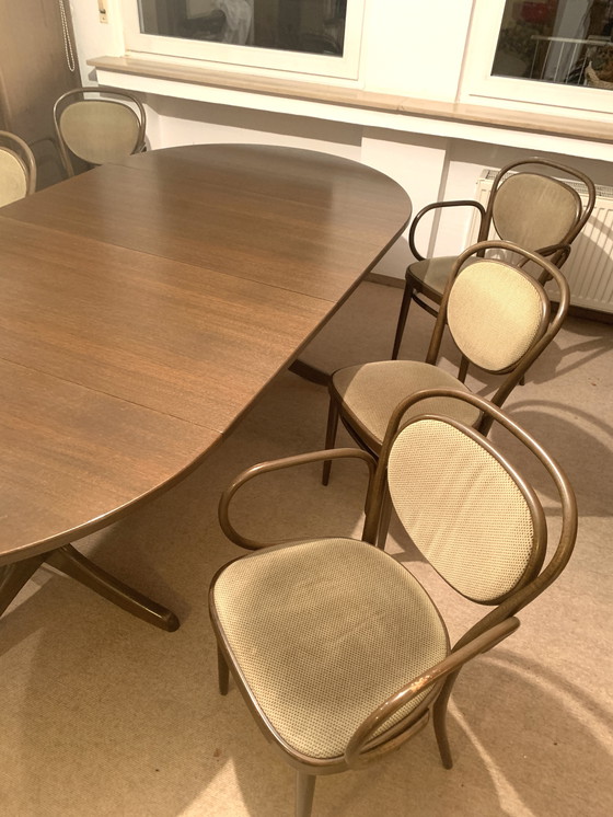 Image 1 of Tavolo Thonet 120 180 240 più 6 sedie Thonet Midcentury Vintage
