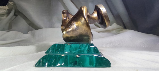 Image 1 of Modernist Abstract Bronze Sculpture "Bass Tuba"