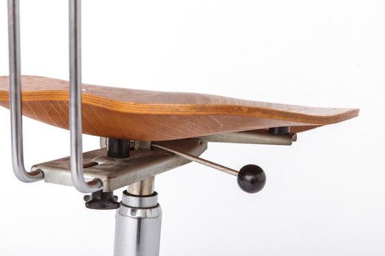 Image 1 of Egon Eiermann Swivel Chair for Wilde & Spieth, Bauhaus Desk Chair 1950s, German Industrial Beech Chair