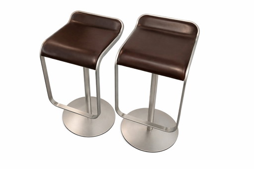 2 tabourets de bar Lapalma LEM – marron – hauteur réglable (66–78 cm)