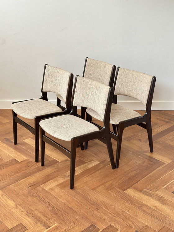 Image 1 of Set 4 vintage stoelen Erik Buch Deens Design jaren 50/60/70