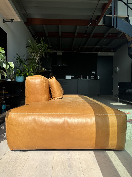 Hay mags soft. Cognac leather sofa.