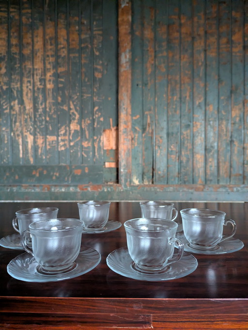 6 tazas y platillos vintage Arcoroc France9