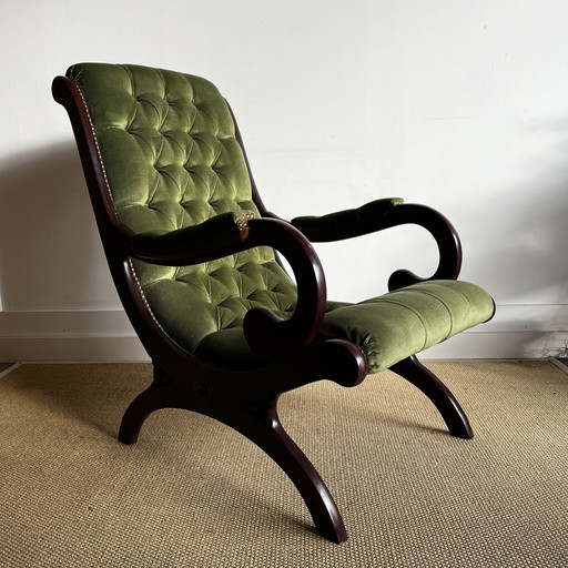 Velvet Chesterfield Armchair