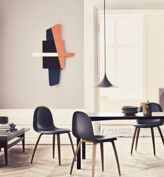 Image 1 of Gubi 3D Dining Chair white, oak legs, set of 4