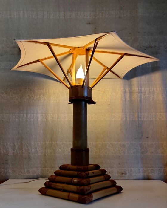 Jaren 70 design bamboe Tafellamp – Tafellampen, Bamboo (photo 4 of 10)