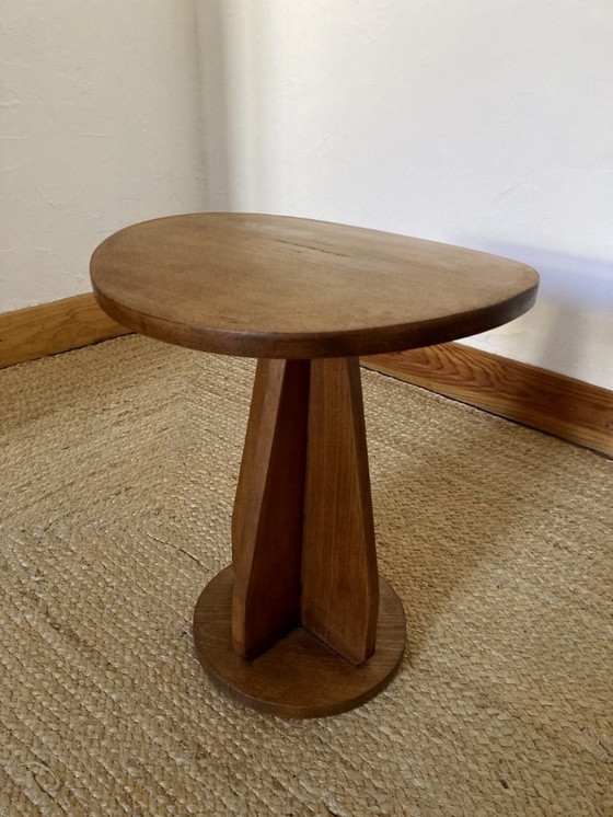 Image 1 of Wooden stool with convex seat