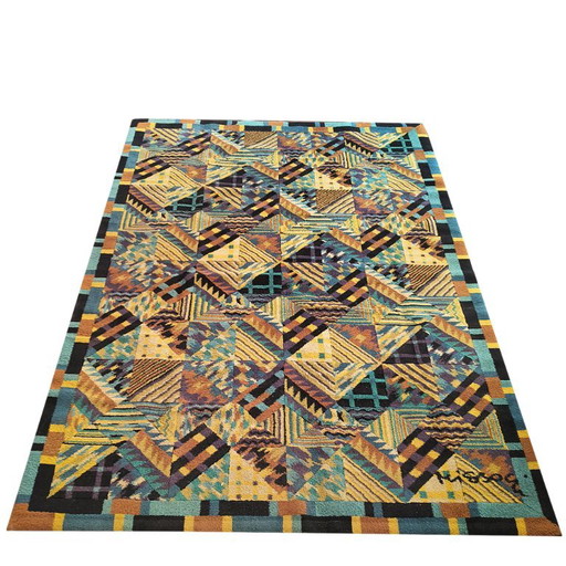 1980s Missoni geometrisch patroon vloerkleed, Multi Color