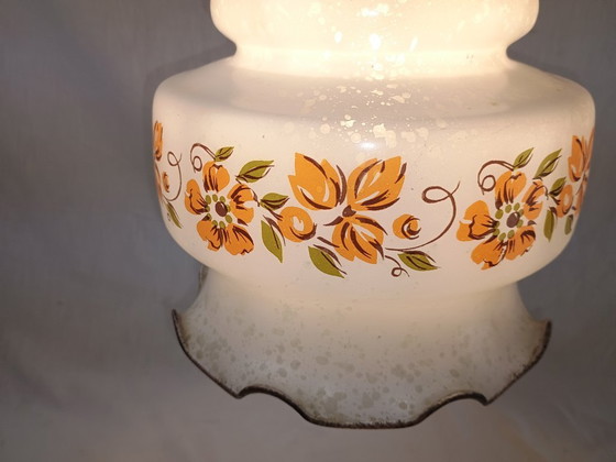 Image 1 of Lampada a sospensione Venini Vetro bianco testurizzato Fiore Mid Century VENINI Soffitto opalino