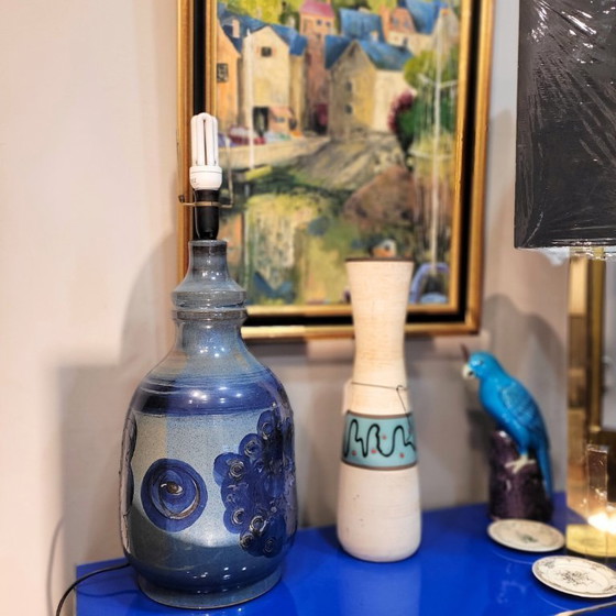 Image 1 of Tischlampe, glasierte Keramik, Hanne Stentøj, Skandinavische Moderne, 60er Jahre - Dänemark