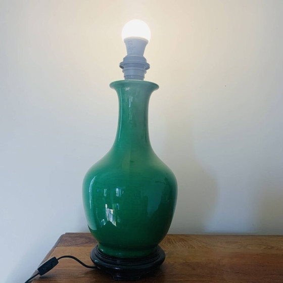 Image 1 of Old green lamp base