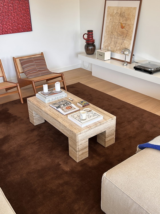 Image 1 of Vintage travertine coffee table, Italy 1970s