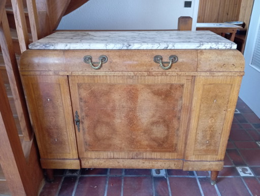 Walnut and Marble Buffet – dressoirs, Wood