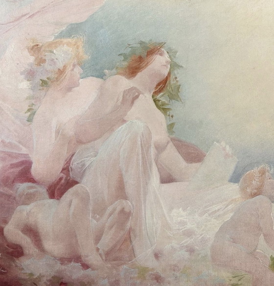 Image 1 of Privat Livemont magnificent Art Nouveau painting from 1898