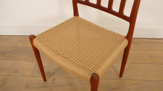 1x Niels Otto Møller Esszimmerstuhl | Modell 83 | Papercord | Teak – Esszimmerstühle, Wood, Vintage (photo 5 of 10)