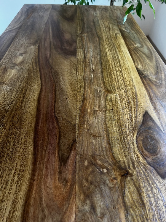 Image 1 of Solid walnut designer table | Strong grain | Freshly oiled