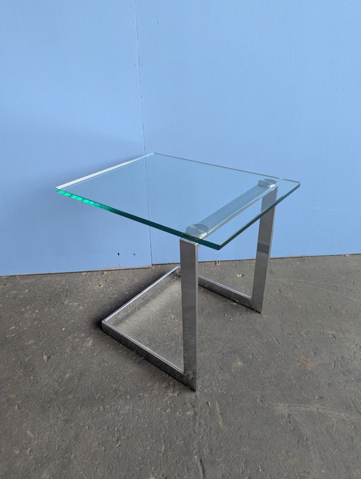 Gebra glass chrome sidetable