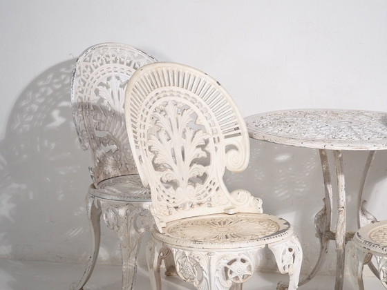 Conjunto de mesa y sillas de jardín Art Nouveau (c.1950). Set de 5 piezas – Conjuntos de jardín, Aluminium (photo 14 of 39)