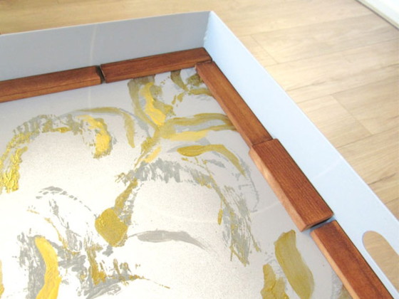 Image 1 of Mesa auxiliar de metal - estilo Japandi