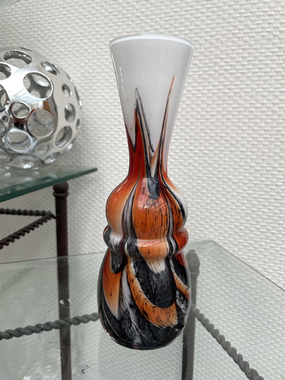 Image 1 of Murano Vase Carlo Moretti Opaline Florence Vase vintage multicolore pop art opalin de Florence, design, années 1970, Italie