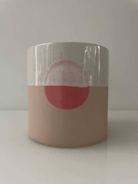 Ceramic Flower Pot 'Pink Sunset' - Modern Design With a Warm Appearance