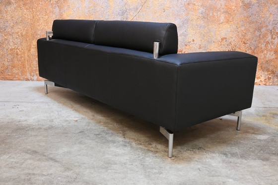 Image 1 of Refurbished exclusieve zwarte leren Leolux Howlo design bank