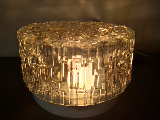 Image 1 of Vintage plafondlamp met labyrint patroon jaren 70