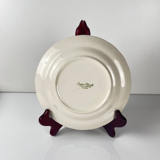 Image 1 of Set di 8 piatti da dessert Cameo Florals Malaysia porcellana 1970-90