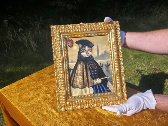 Dipinto Ritratto di Gatto Veneziano | Arte Originale Incorniciata | Decorazione Murale – Dipinti e disegni (photo 4 of 9)