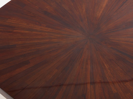 Image 1 of French walnut marquetry square coffee table 1970