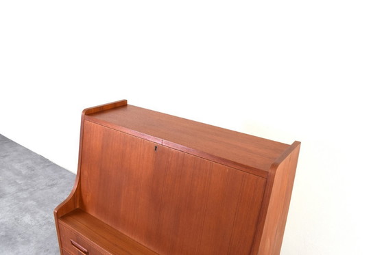Image 1 of Segretaria danese in teak di metà secolo realizzata da Gunnar Nielsen per Tibergaard, anni '60.