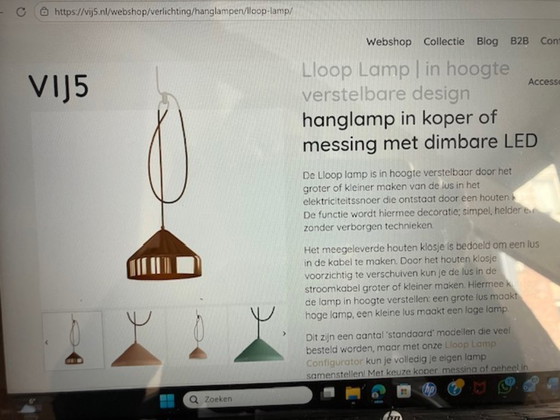 set 2 koperen hanglampen Lloop van Label Vij5 (photo 4 of 9)
