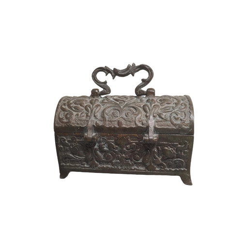 Boîte à bijoux classique en bronze, milieu du 20e siècle