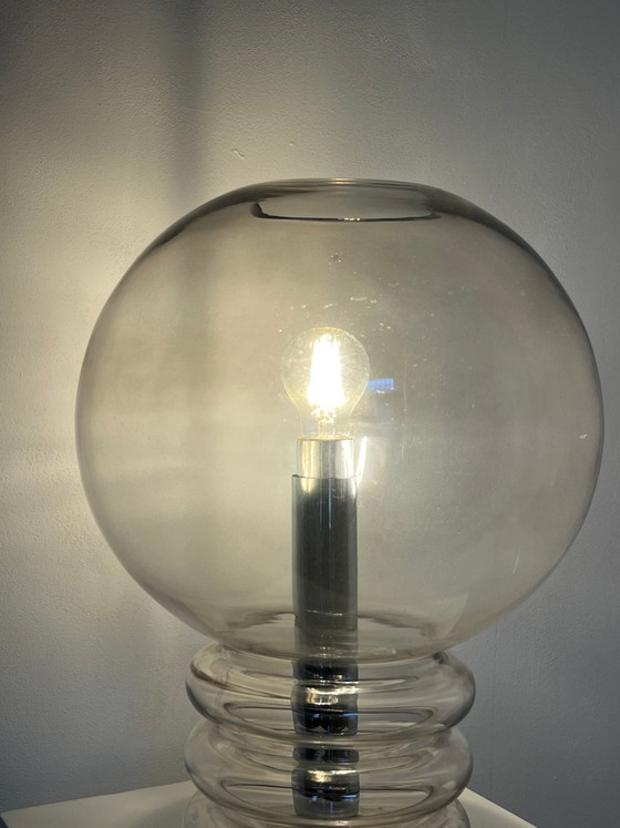 Vintage bulb table lamp – Herbert Proft for Glashütte Limburg – Chrome, Mid Century Modern (photo 7 of 9)