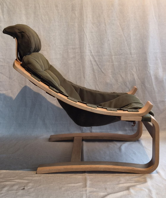 Poltrona Lounge Vintage 'Kroken' Åke Fribytter – Nelo Möbel, Poltrone, Oro, Tela (photo 3 of 15)