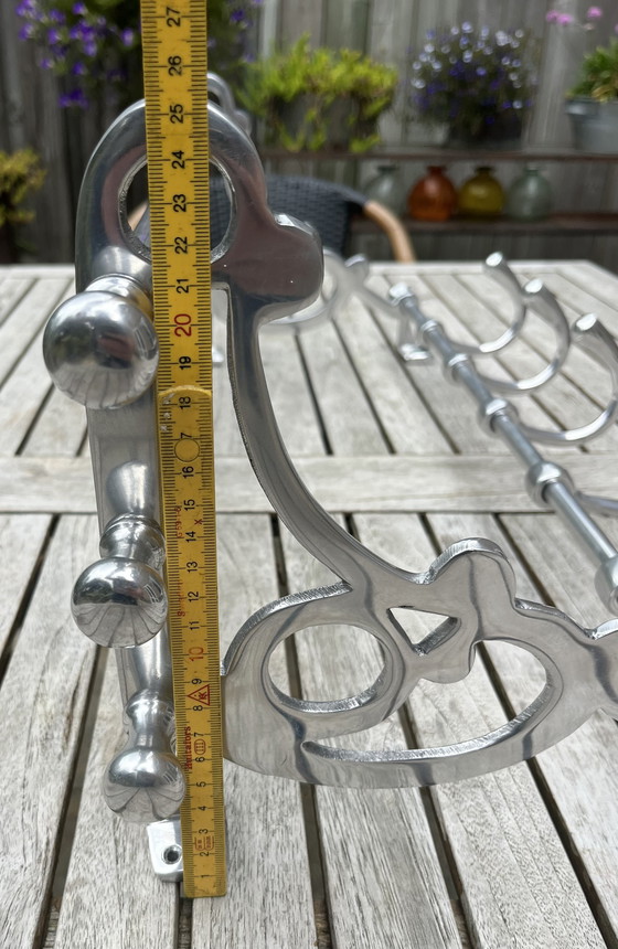 Image 1 of 🧥 Art Deco Garderobe | Verchromt | 5 verstellbare Haken