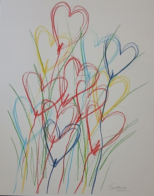 Schlote, Wilhelm - Les Fleurs d'Amour - originele afbeelding - handgesigneerd