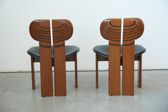 Image 1 of Afra & Tobia Scarpa ‘Africa’ Dining Chair – Walnut & Leather, 1975