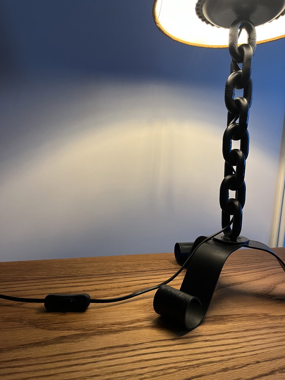 Image 1 of Grote Vintage Brutalist Smeedijzeren Tafellamp