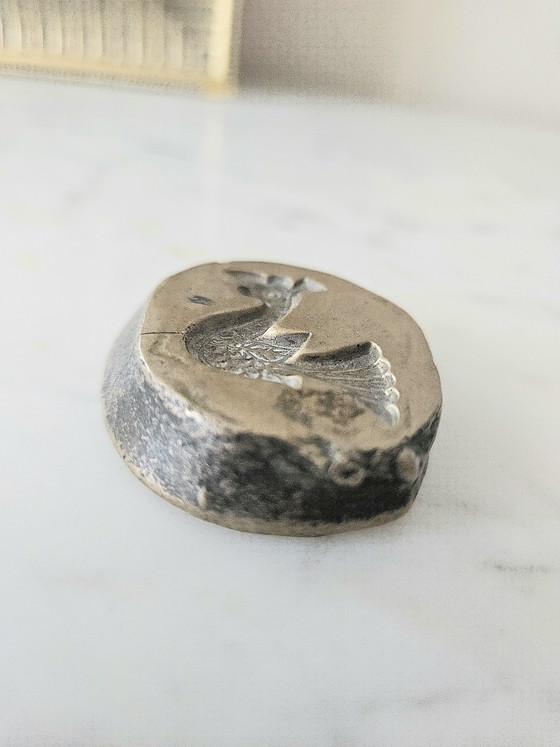 Image 1 of Antieke Phoenix massief bronzen sieradenmal, handgemaakt in een gieterij, verzamelobject, curiositeit, gesmeed, 126 g