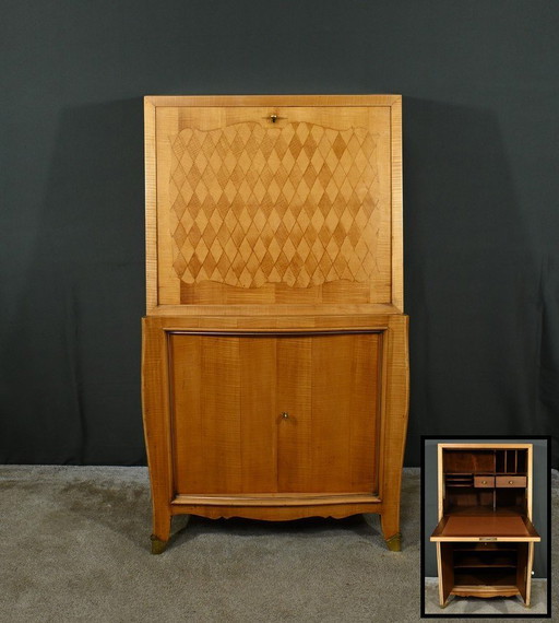 Segretaria in legno di limone, stile Art Déco – 1950